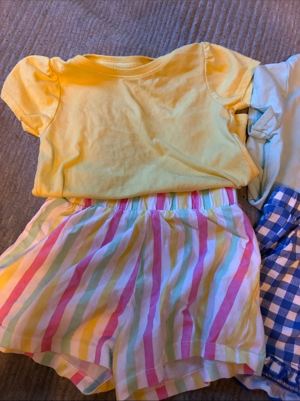 3 sets Girls Matching Sets - Yellow, Blue, Red, Pink